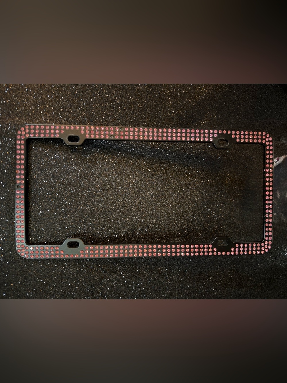 Pink Rhinestone License Plate Cover